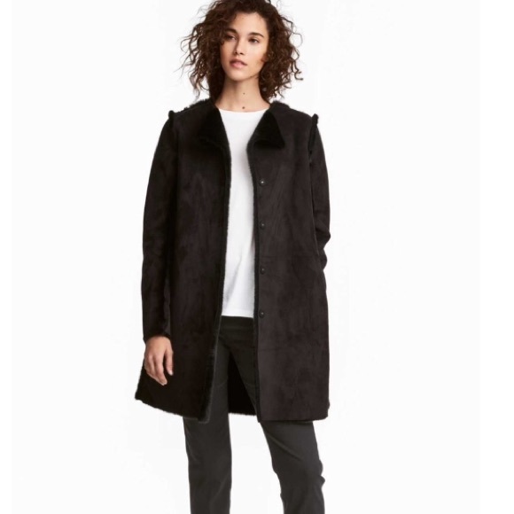 H&M Coat Faux Fur 🔝 - Picture 1 of 8